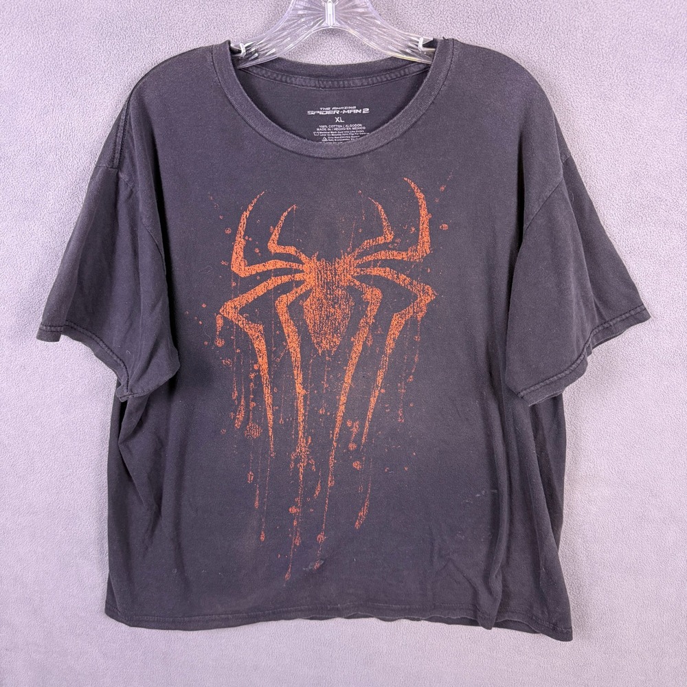 Y2K Marvel Amazing Spider-Man 2 Shirt Mens XL Graphic Movie Promo Faded Grunge